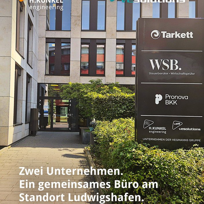 Zwei Unternehmen. Ein gemeinsamer Standort. 🏢

Das Ingenieurbüro H. Kunkel und die VE-Solutions GmbH sind jetzt...